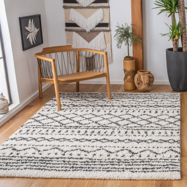 Safavieh Arizona Shag Asg741Z Ivory/Black Rug.