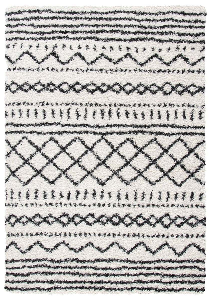 Safavieh Arizona Shag Asg741Z Ivory/Black Rug.