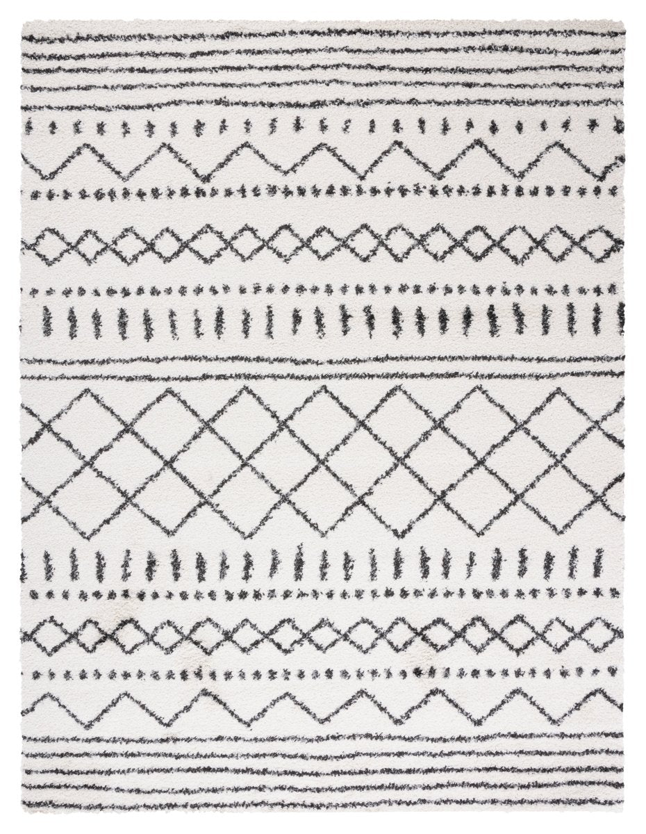 Safavieh Arizona Shag Asg741Z Ivory/Black Rug.