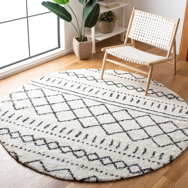 Safavieh Arizona Shag Asg741Z Ivory/Black Rug.