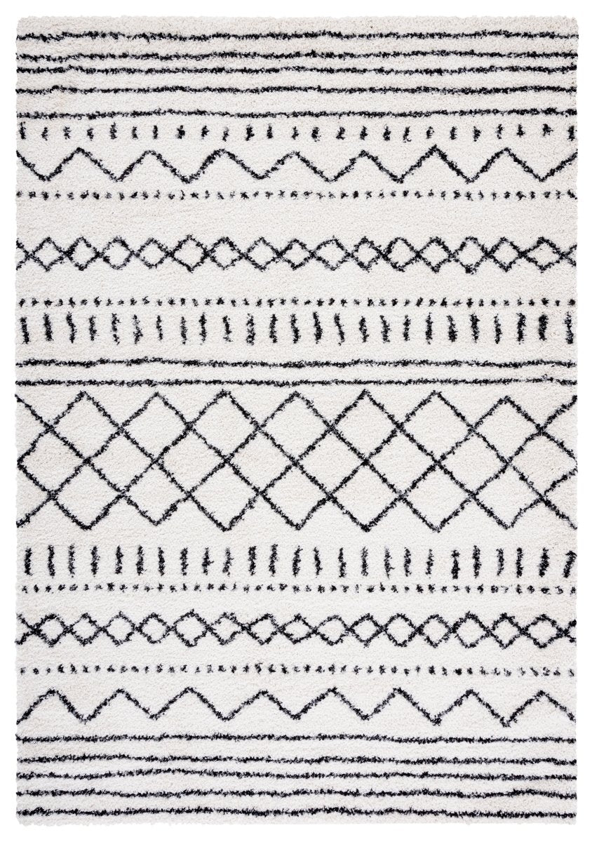 Safavieh Arizona Shag Asg741Z Ivory/Black Rug.