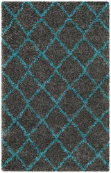 Safavieh Arizona Shag Asg742K Grey / Turquoise Rugs.