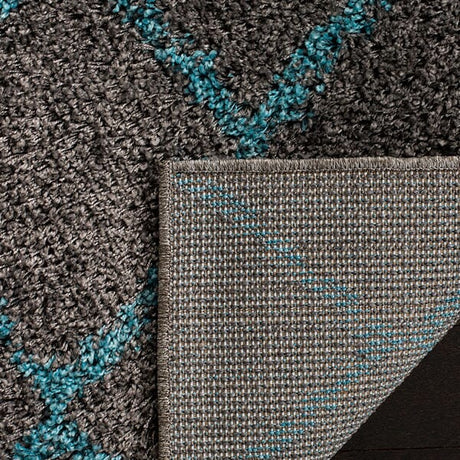 Safavieh Arizona Shag Asg742K Grey / Turquoise Rugs.