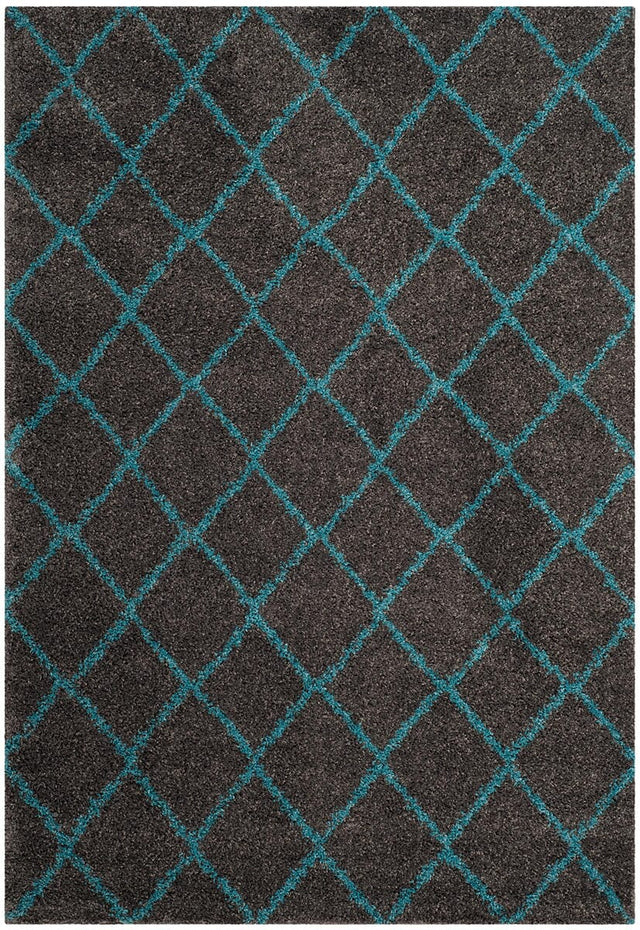 Safavieh Arizona Shag Asg742K Grey / Turquoise Rugs.