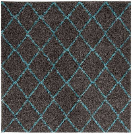 Safavieh Arizona Shag Asg742K Grey / Turquoise Rugs.