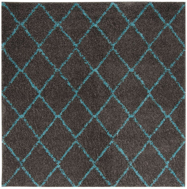 Safavieh Arizona Shag Asg742K Grey / Turquoise Rugs.