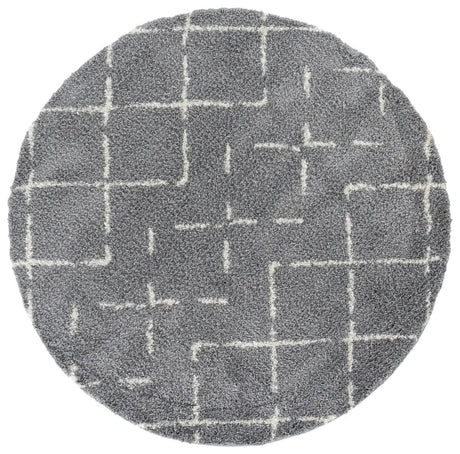 Safavieh Arizona Shag 6'-7" x 6'-7" Rug in Dark Grey / Ivory