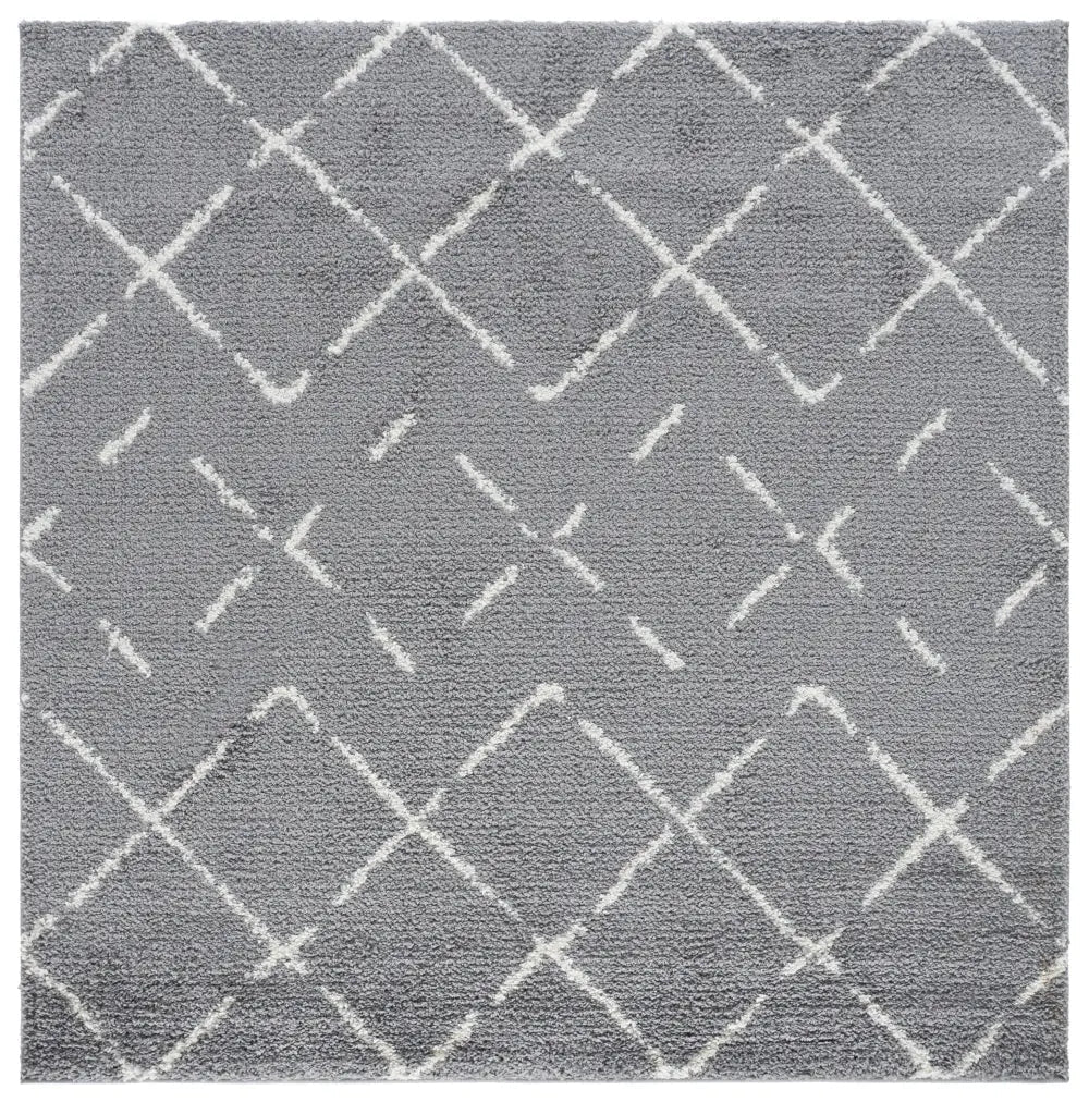 Safavieh Arizona Shag 6'-7" x 6'-7" Rug in Dark Grey / Ivory