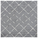 Safavieh Arizona Shag 6'-7" x 6'-7" Rug in Dark Grey / Ivory