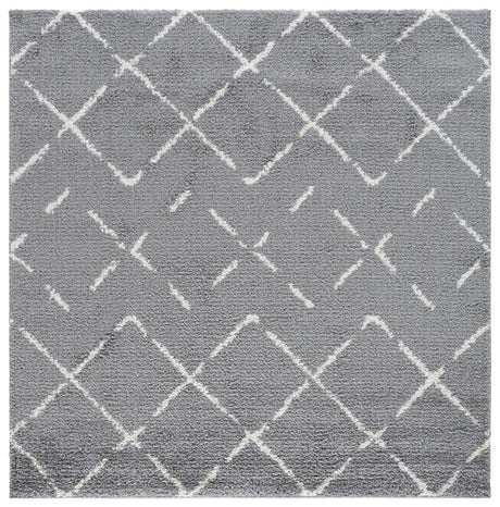 Safavieh Arizona Shag 6'-7" x 6'-7" Rug in Dark Grey / Ivory