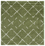 Safavieh Arizona Shag 6'-7" x 6'-7" Rug in Green / Ivory