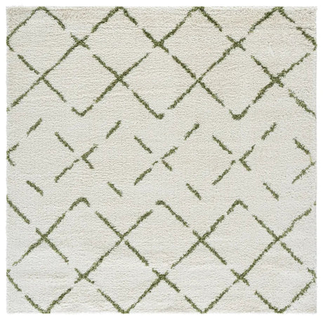 Safavieh Arizona Shag 6'-7" x 6'-7" Rug in Ivory / Green