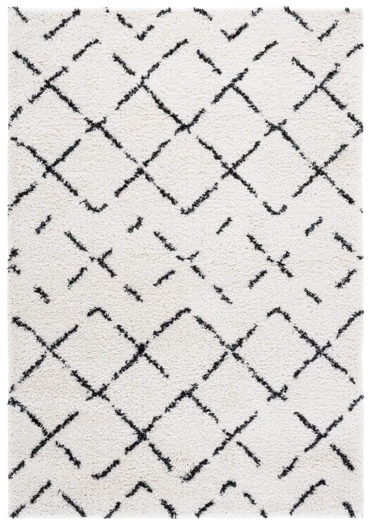 Safavieh Arizona Shag 4'-0" x 6'-0" Rug in Ivory / Black