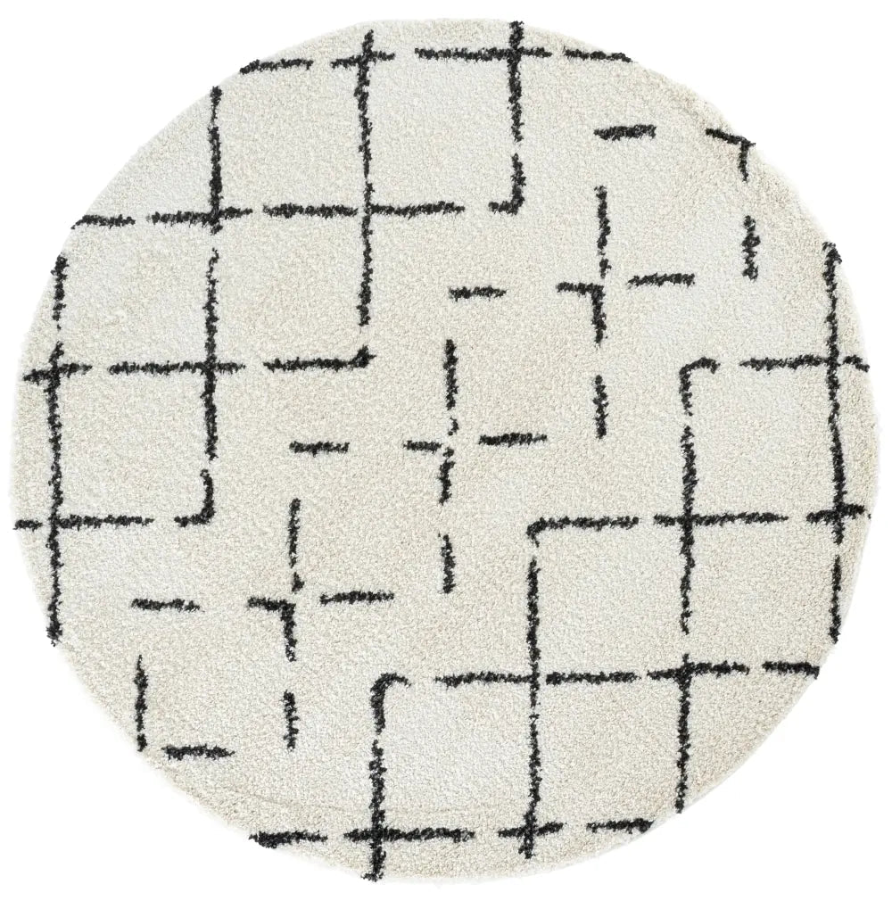 Safavieh Arizona Shag 6'-7" x 6'-7" Rug in Ivory / Black