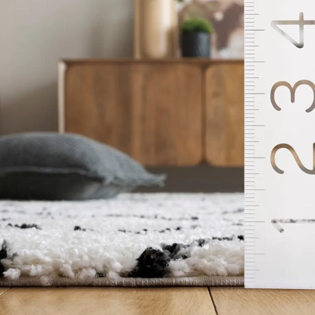 Safavieh Arizona Shag 5'-1" x 7'-6" Rug in Ivory / Black