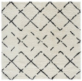 Safavieh Arizona Shag 6'-7" x 6'-7" Rug in Ivory / Black