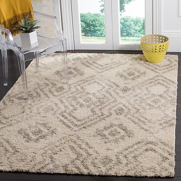 Safavieh Arizona Shag Asg746G Ivory / Grey Rugs.