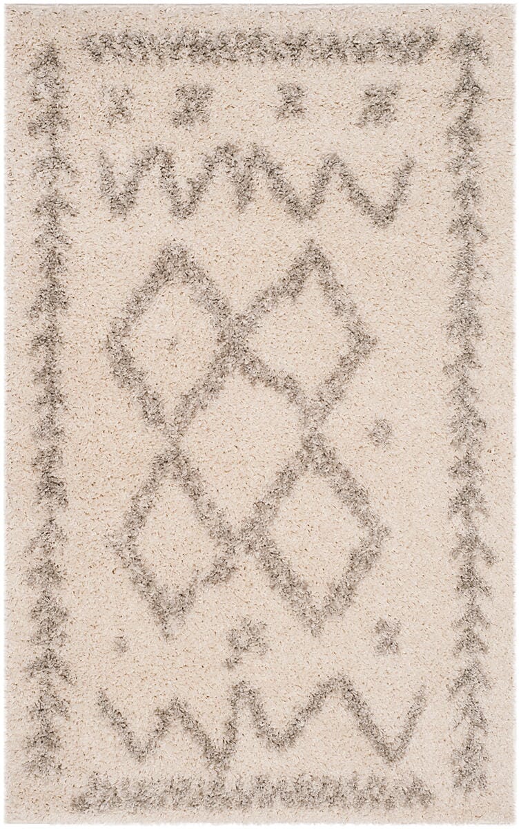Safavieh Arizona Shag Asg749G Ivory / Grey Rugs.