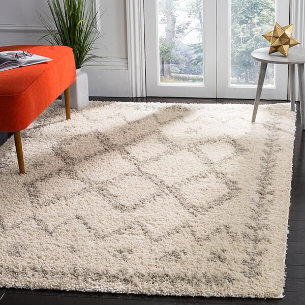 Safavieh Arizona Shag Asg749G Ivory / Grey Rugs.