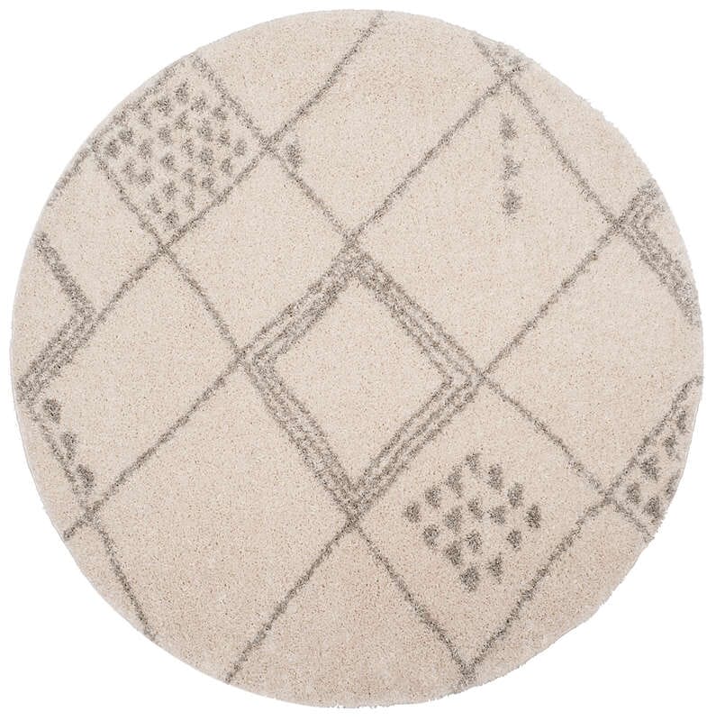 Safavieh Arizona Shag Asg751G Ivory / Grey Rugs.