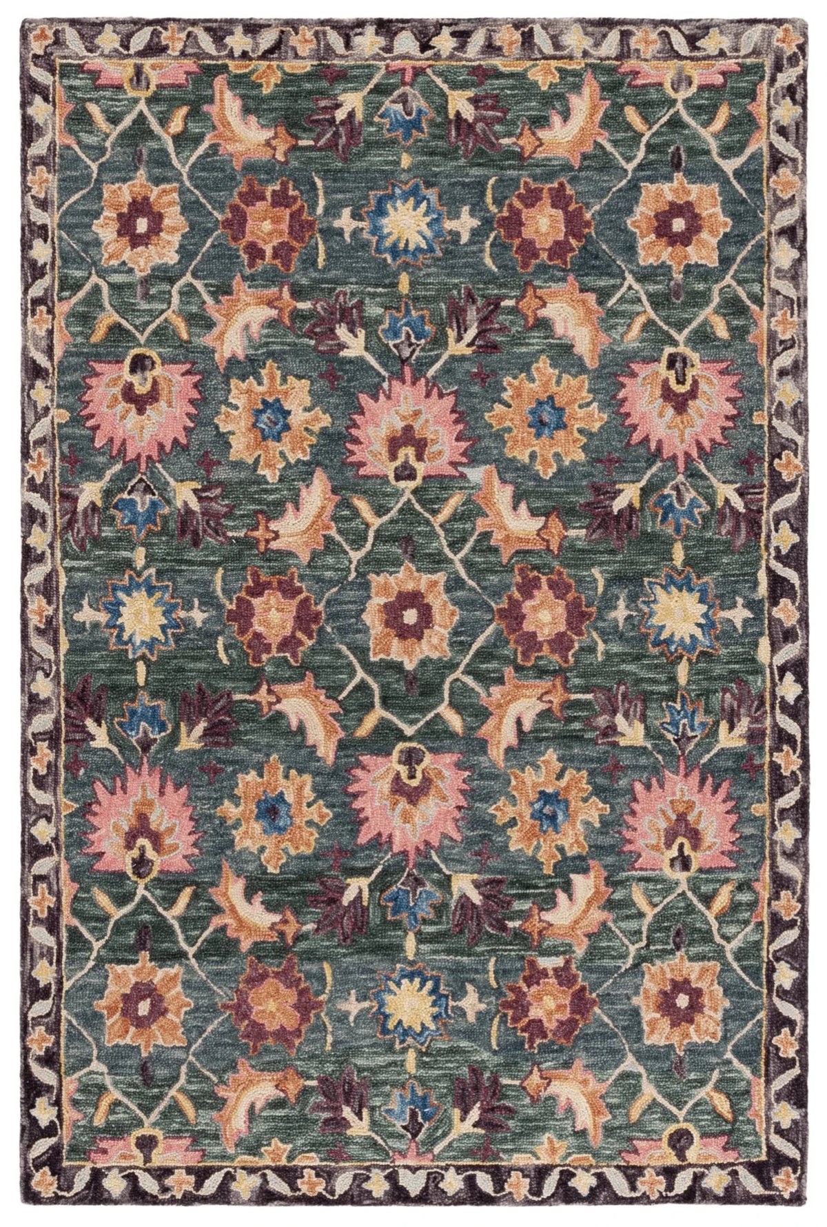 Safavieh Aspen 4'-0" x 6'-0" Rug in Teal / Pink