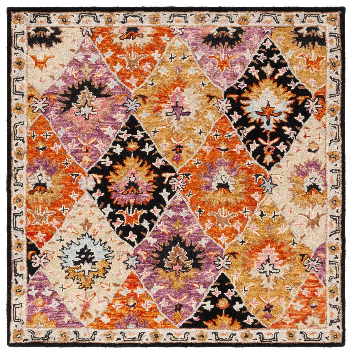 Safavieh Aspen 6'-0" x 6'-0" Rug in Black / Pink