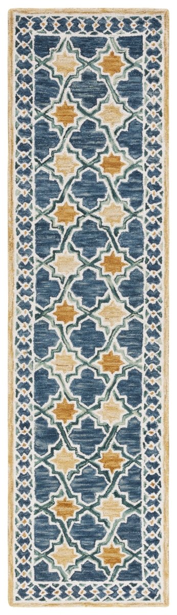 Safavieh Aspen Apn121N Navy/Yellow Rug.