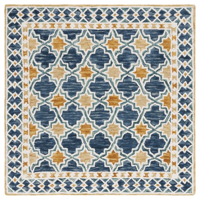 Safavieh Aspen Apn121N Navy/Yellow Rug.