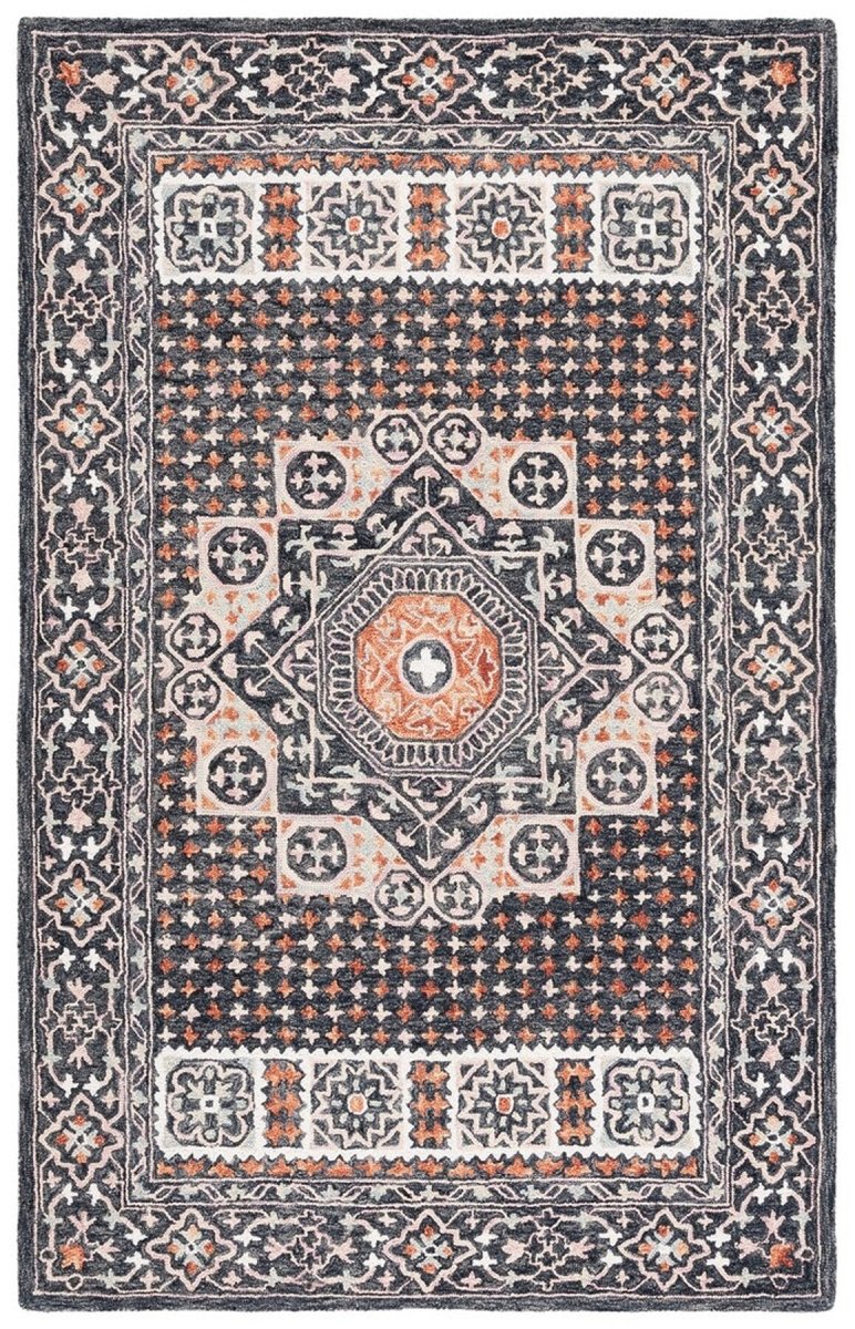 Safavieh Aspen Apn130Z Black/Rust Rug.