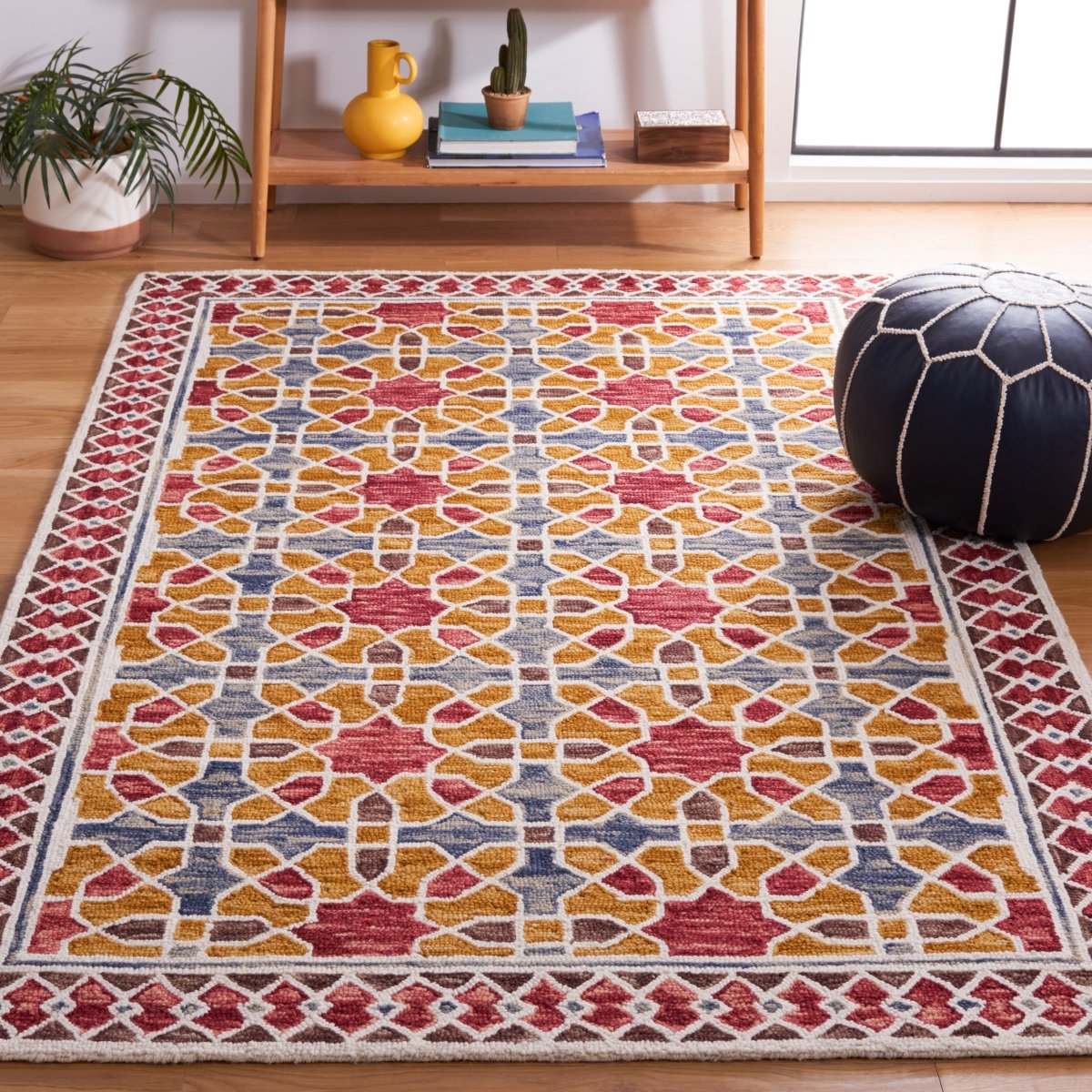 Safavieh Aspen Apn149Q Red/Yellow Rug.