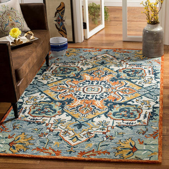 Safavieh Aspen Apn312A Blue / Rust Rugs.