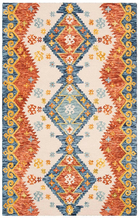 Safavieh Aspen Apn401A Ivory/Blue Rug.