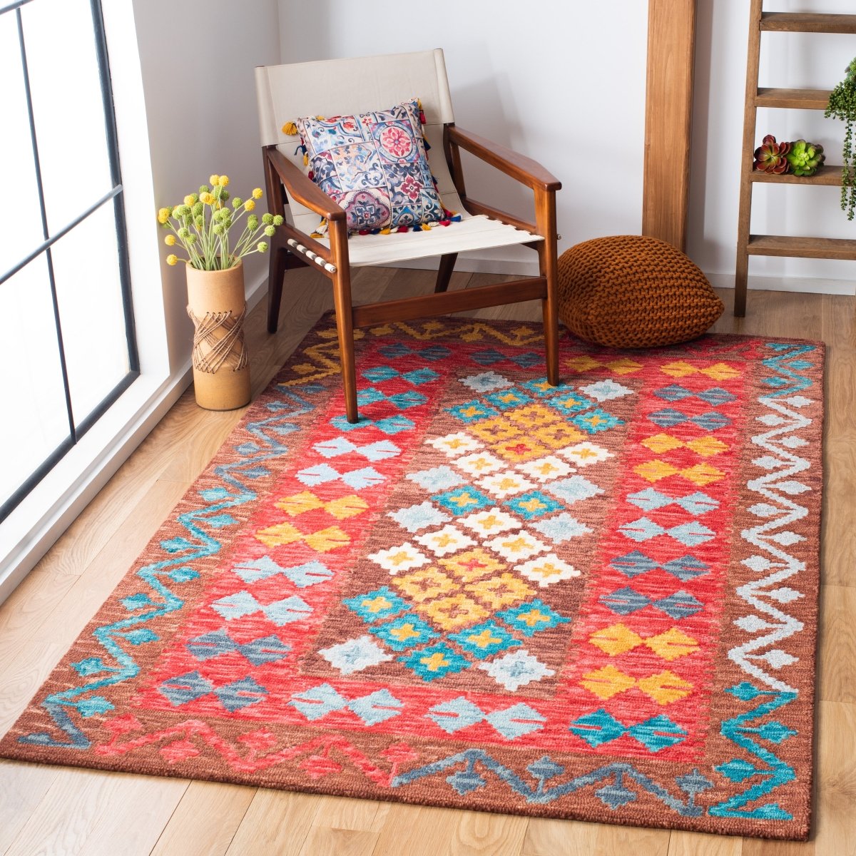 Safavieh Aspen Apn403T Brown/Red Rugs.