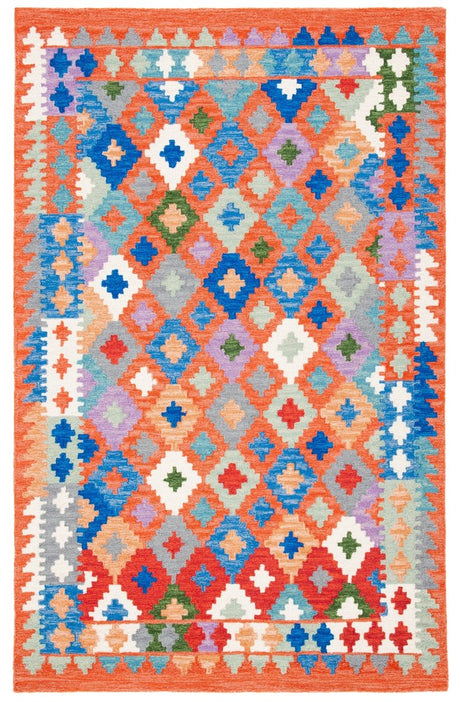 Safavieh Aspen Apn416P Orange/Blue Rug.