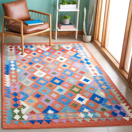 Safavieh Aspen Apn416P Orange/Blue Rug.
