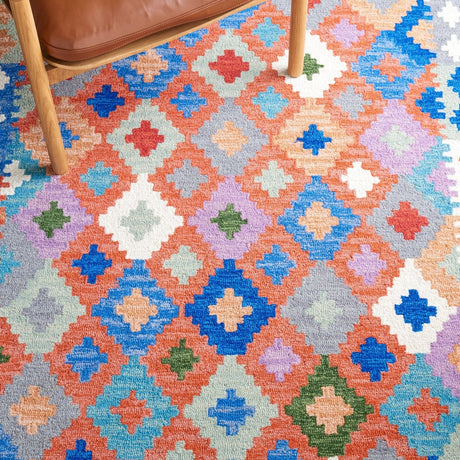 Safavieh Aspen Apn416P Orange/Blue Rug.