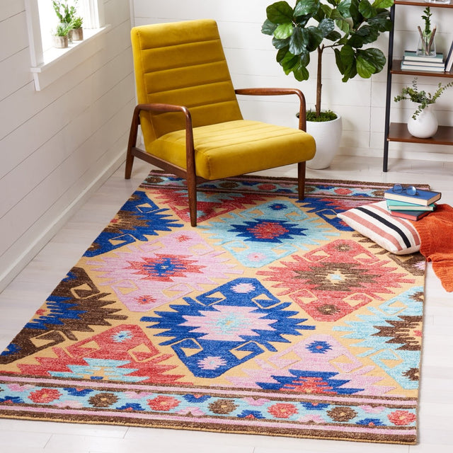 Safavieh Aspen Apn452D Gold/Blue Rug.