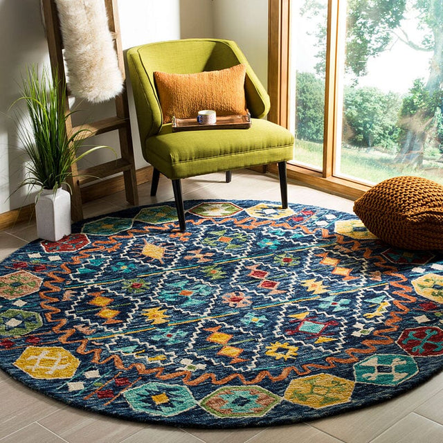 Safavieh Aspen Apn501A Navy / Gold Rugs.