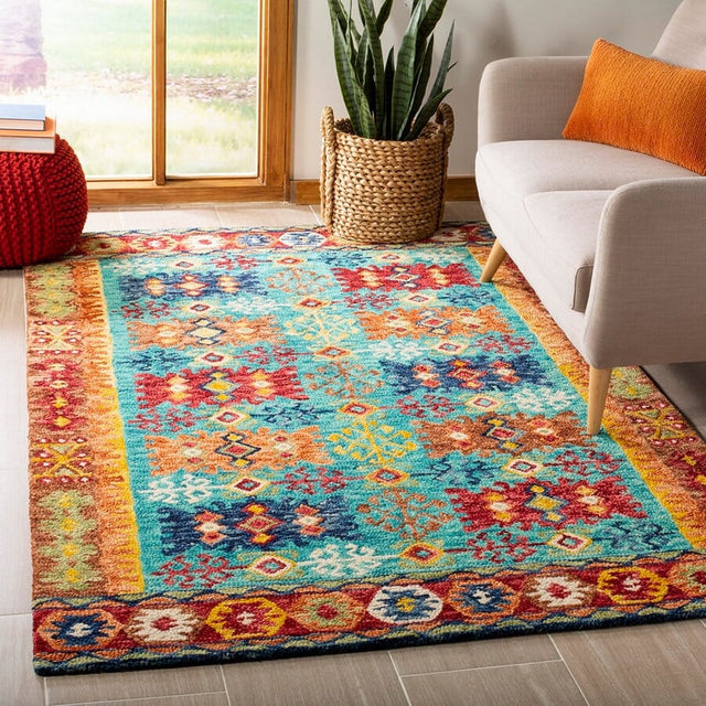 Safavieh Aspen Apn503A Blue / Red Rugs.