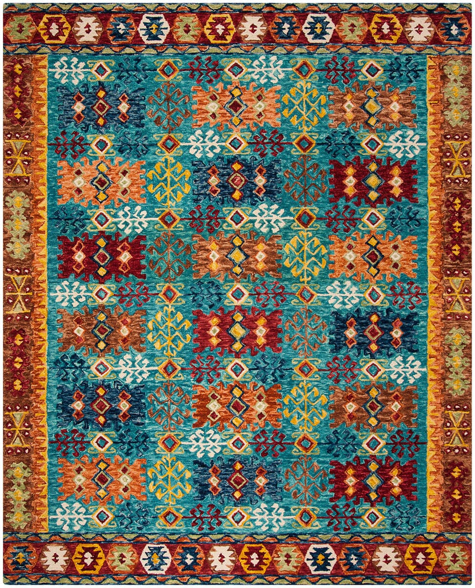 Safavieh Aspen Apn503A Blue / Red Rugs.