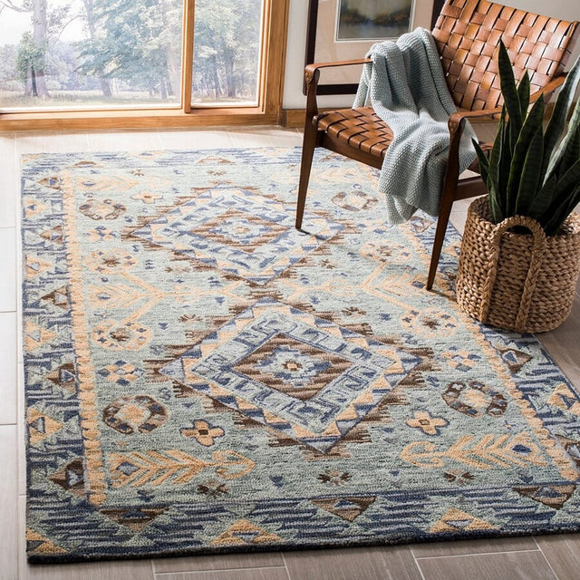 Safavieh Aspen Apn504A Blue / Beige Rugs.