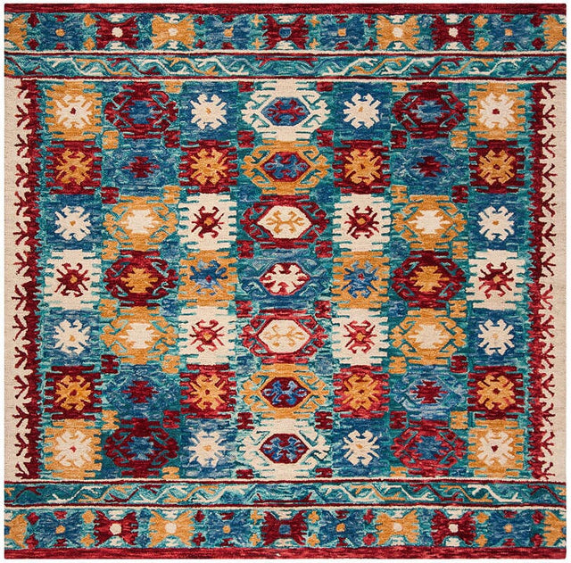 Safavieh Aspen Apn505A Blue / Red Rugs.