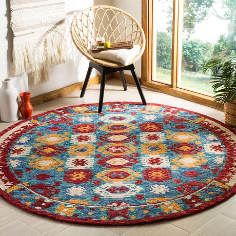 Safavieh Aspen Apn505A Blue / Red Rugs.