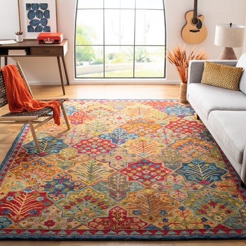 Safavieh Aspen Apn514M Blue / Orange Rugs.