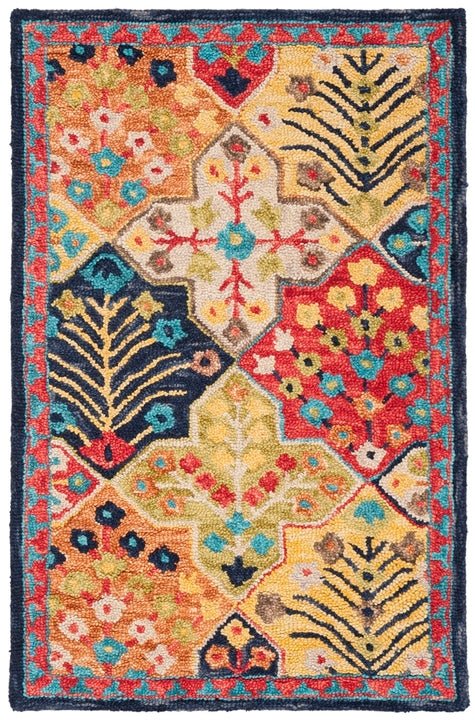 Safavieh Aspen Apn514M Blue / Orange Rugs.