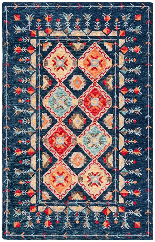 Safavieh Aspen Apn515N Navy / Orange Rugs.