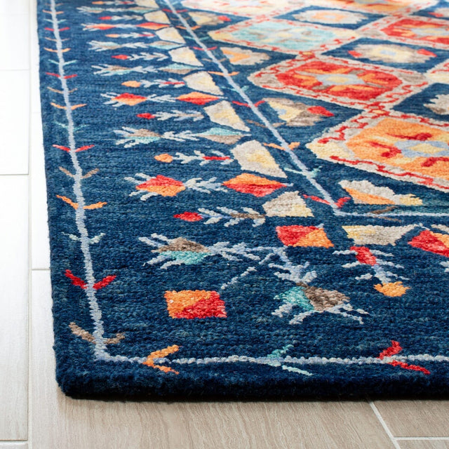 Safavieh Aspen Apn515N Navy / Orange Rugs.