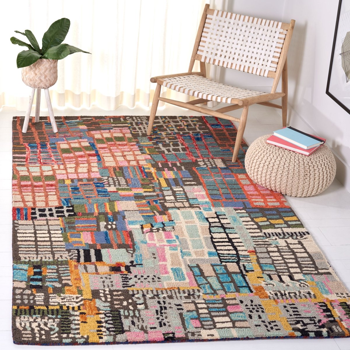 Safavieh Aspen Apn517A Ivory/Black Rug.