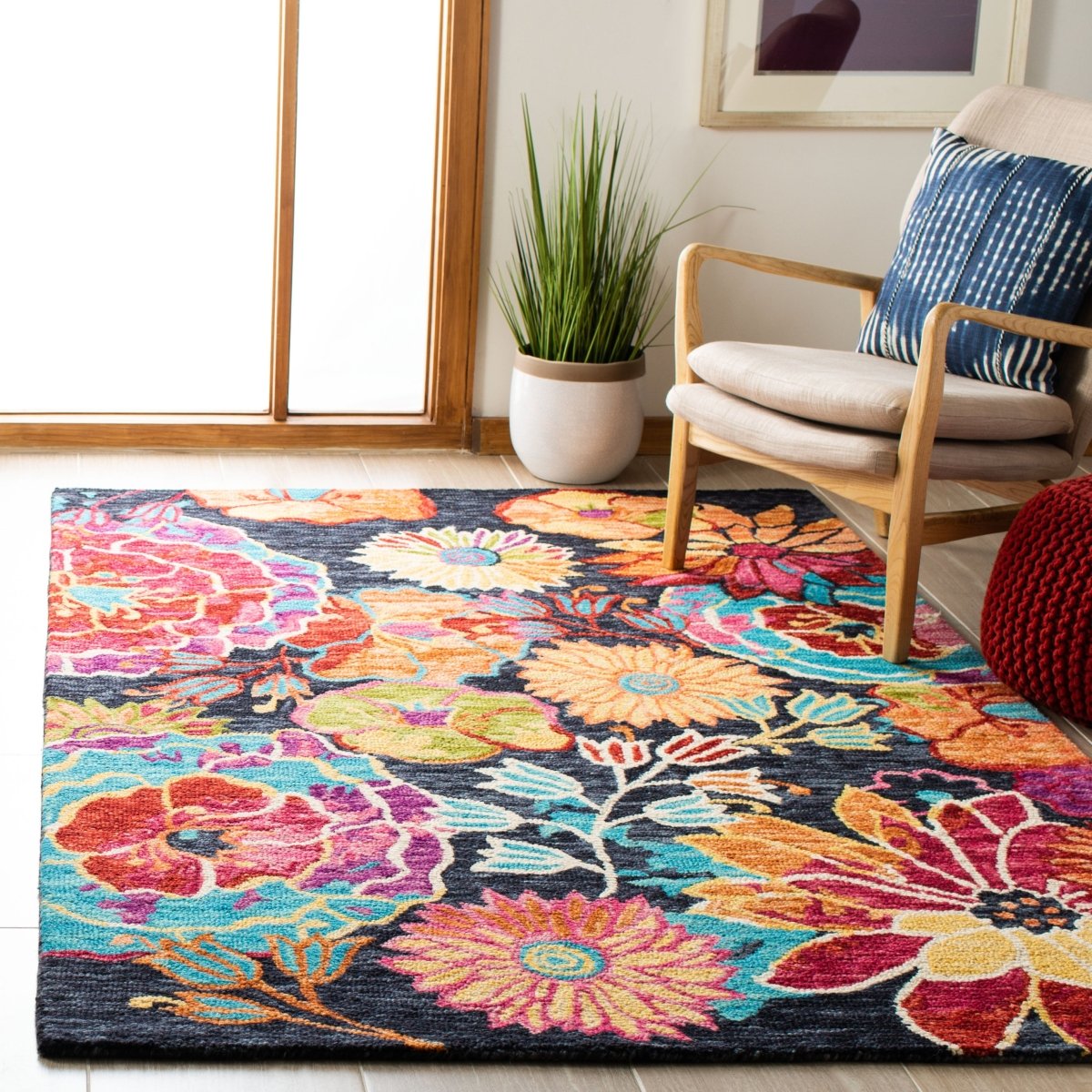 Safavieh Aspen Apn520H Charcoal/Blue Rug.