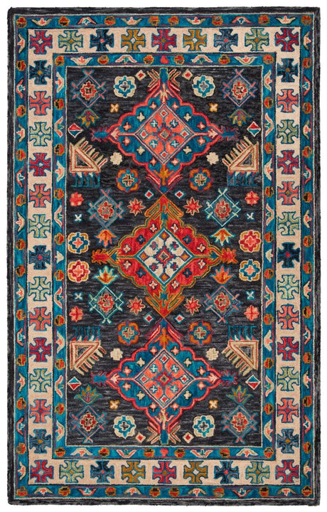 Safavieh Aspen Apn521H Charcoal/Blue Rug.